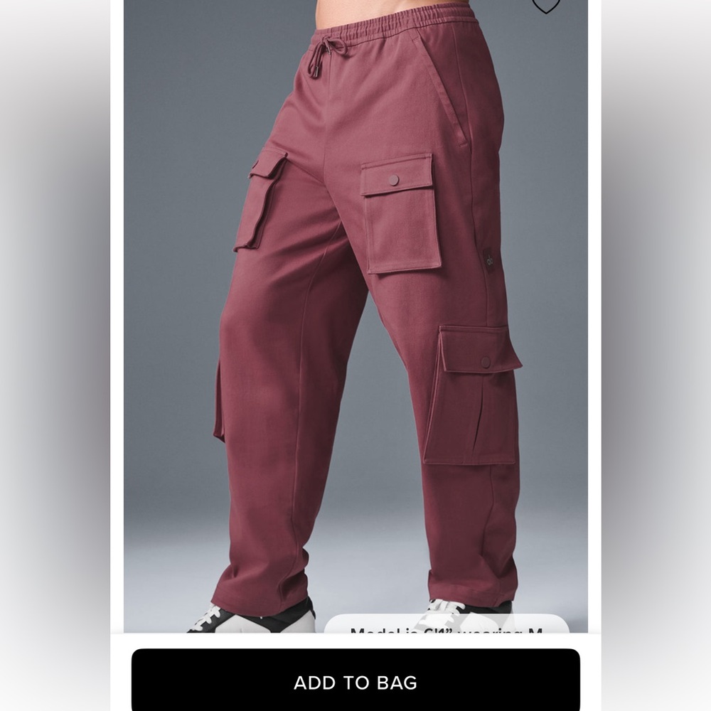 ALO Yoga Northstar Cargo Pant - Burgundy Truffle - Picture 4 of 5